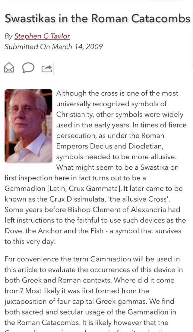 Swastika like symbols termed as Crux Gammata were very much part of Christianity. Image courtesy Monidipa Bose Dey