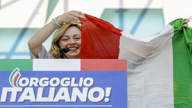 Far-right Giorgia Meloni set to become the first female PM of Italy: Opinion polls Far-right Giorgia Meloni set to become the first female PM of Italy: Opinion polls