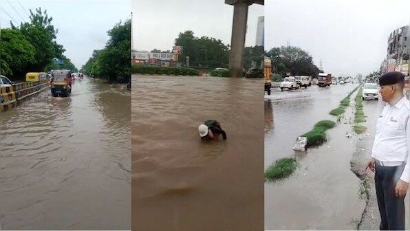 WATCH: Severe waterlogging in Gurugram after heavy rainfall