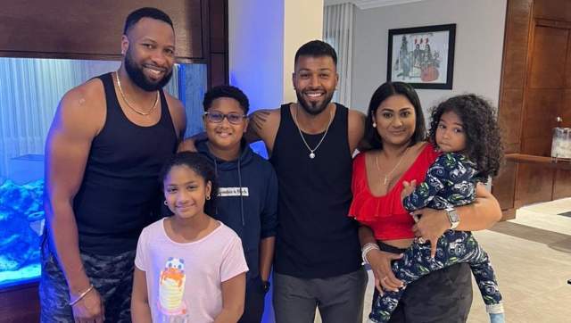 Hardik Pandya visits Kieron Pollard's home ahead of the fourth India-West Indies T20I Hardik Pandya visits Kieron Pollard's home ahead of the fourth India-West Indies T20I