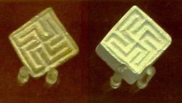 Swastika seals from the Harappan culture. Image courtesy Monidpa Bose Dey