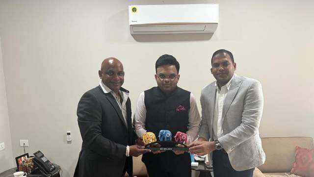 Legendary Sri Lankan cricketer Sanath Jayasuriya meets Jay Shah Legendary Sri Lankan cricketer Sanath Jayasuriya meets Jay Shah
