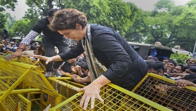 Congress Black Friday Priyanka Climbs Barricade Rahul Sonia Lead