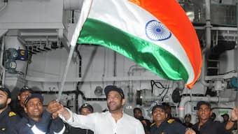 Salman Khan spends a day with the sailors on the State of the Art destroyer of the Indian Navy, INS Visakhapatnam