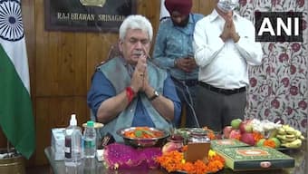 Amarnath Yatra: Jammu and Kashmir LG Manoj Sinha performs 'Samapan Pooja'