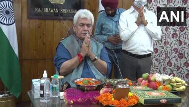 Amarnath Yatra: Jammu and Kashmir LG Manoj Sinha performs 'Samapan Pooja'