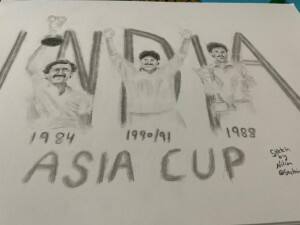 Team India Super Fan Nitin Jain’s Asia Cup caricature.