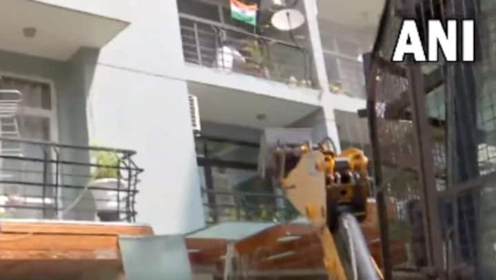 Noida assault case: Illegal construction at politician Shrikant Tyagi's residence demolished Noida assault case: Illegal construction at politician Shrikant Tyagi's residence demolished