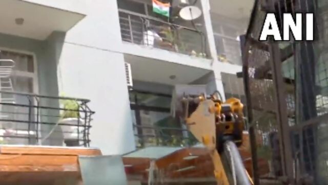 Noida assault case: Illegal construction at politician Shrikant Tyagi's residence demolished Noida assault case: Illegal construction at politician Shrikant Tyagi's residence demolished
