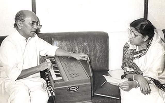 Jaidev with Lata Mangeshkar