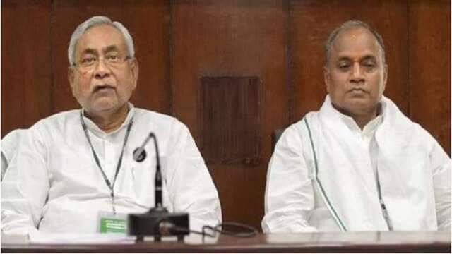 Nitish Kumar with RCP Singh. PTI File