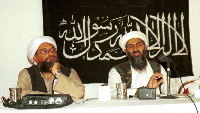 In this 1998 file photo, Ayman al-Zawahiri is seen with Osama bin Laden in Khost, Afghanistan. While bin Laden was killed in a raid by US Navy SEALs, the strike on Zawahiri was the strike was carried out without any ground support. AP 