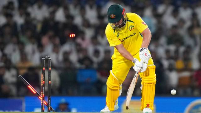 Australia lost four wickets in the first five overs with 46 runs on the board. Only Aaron Finch's 31-run innings provided the initial scoring before Jasprit Bumrah yorker bowled the Australian captain stunningly. AP