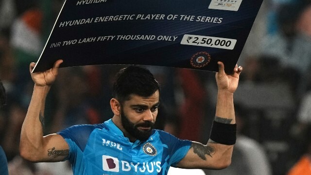 Watch: Virat Kohli’s celebration while receiving ‘Energetic Player of the Series’ goes viral