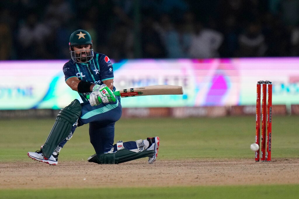 Mohammad Rizwan shot five boundaries and four sixed during the course of his innings while facing just 51 deliveries. AP