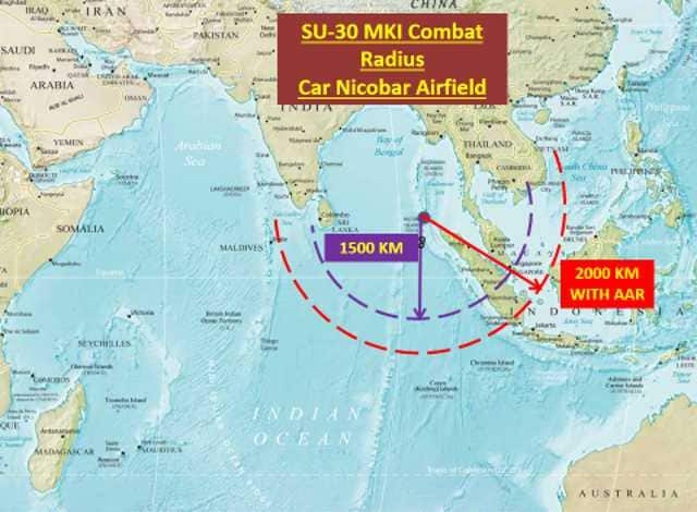 Radii of Action Su-30 MKI ex Car Nicobar