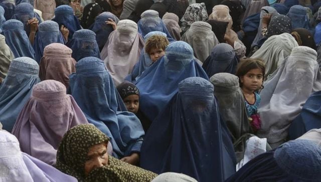 Afghan women in burqas