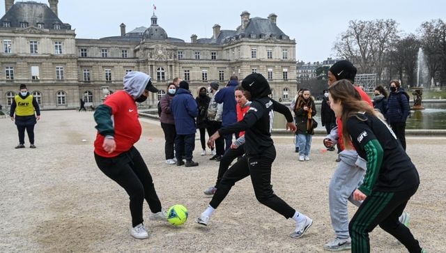 Hijab-clad women playing football in France
