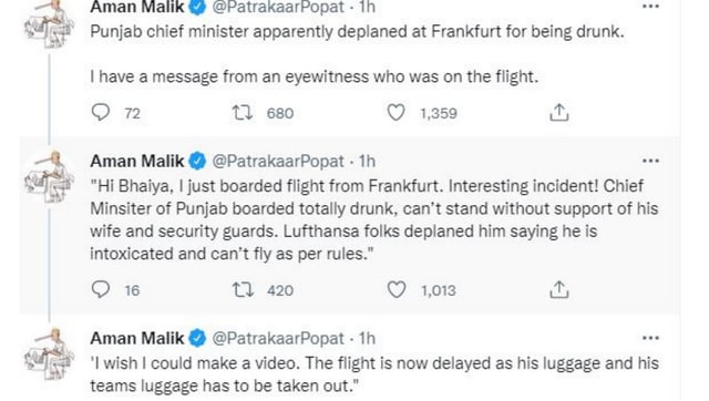 Mann Overboard Was the Punjab CM deplaned in Frankfurt for being drunk