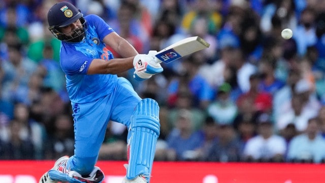 India's Rohit Sharma bats during the T20 World Cup cricket match between India and the Netherlands in Sydney, Australia, Thursday, Oct. 27, 2022. (AP Photo/Rick Rycroft)