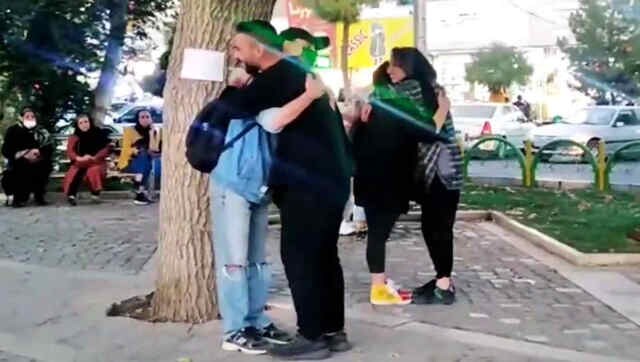 Iranian couple break law by hugging people in street since men, women forbidden from mixing from age 7 Iranian couple break law by hugging people in street since men, women forbidden from mixing from age 7
