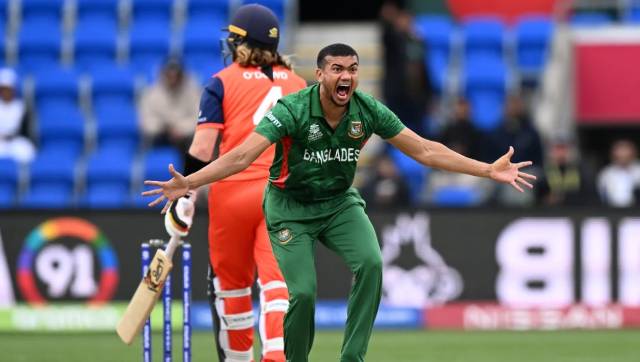 Taskin Ahmed genuine pace terrorised Netherlands top order as he took two wickets right from the word go. ICC