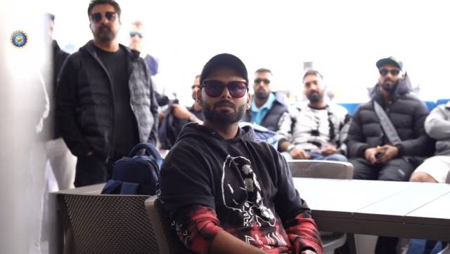 Rishabh Pant watches an audio video presentation made for the team during the trip to Rottnest Island. BCCI