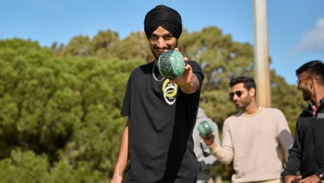 Arshdeep seems to be particularly pleased with the design of his lawn bowl as he flaunted it on the camera. BCCI