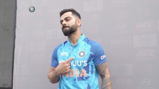 Virat Kohli is slaying in the new Indian cricket jersey 😍 📸: Adidas  #ViratKohli #India #IndianCricket #CricTracker