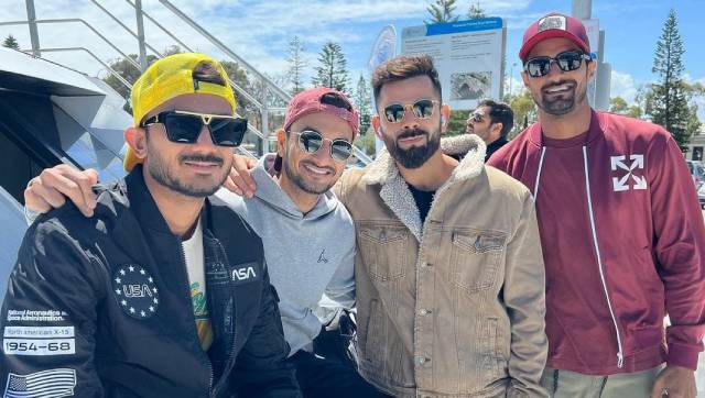 Virat Kohli took to Twitter to share photo with Harshal Patel, Deepak Hooda and Axar Patel from the excursion. Twitter/Virat Kohli