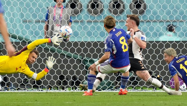 Japan's Ritsu Doan scores goal vs. Germany in 75', 2022 FIFA World Cup