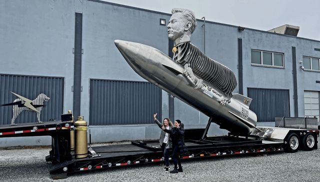 Why is a giant sculpture of Elon Musk on a goat being paraded in Texas? Why is a giant sculpture of Elon Musk on a goat being paraded in Texas