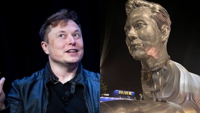 Why is a giant sculpture of Elon Musk on a goat being paraded in Texas?