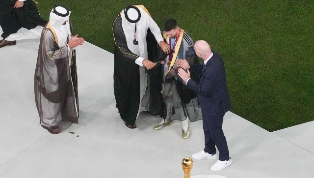 Messi's black Qatari robe at World Cup trophy lift draws mixed