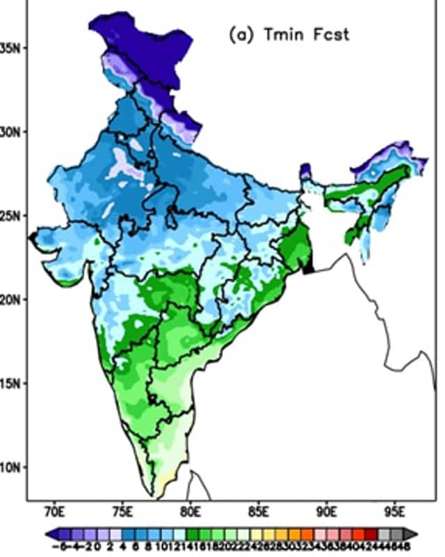 Prediction of the minimum temperature for India on the Christmas