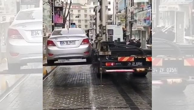 Viral video shows wrongly-parked car getting towed in seconds