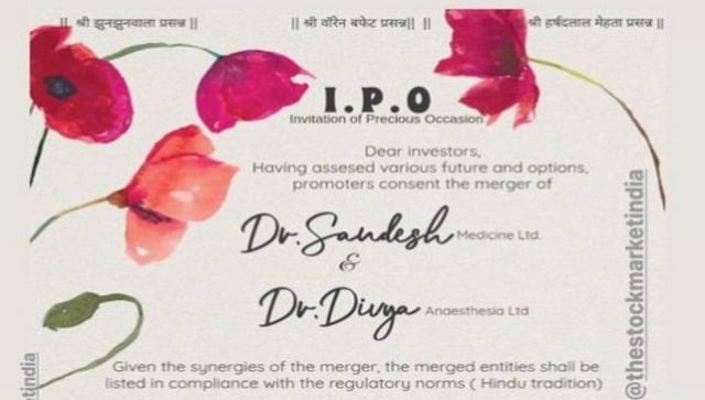 Internet goes crazy over stock market-themed wedding card