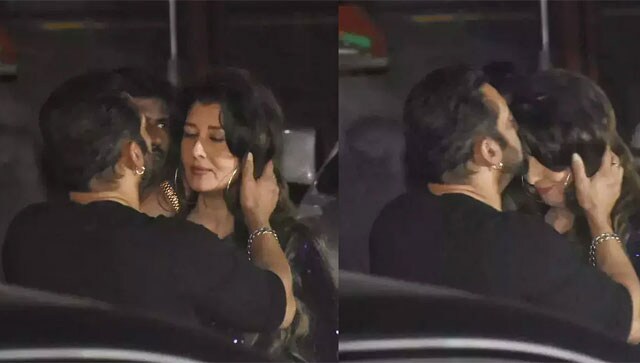 Salman Khan Kisses Ex Girlfriend Sangeeta Bijlani On Forehead As They Hug Each Other Before