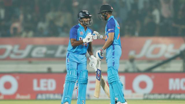 India lost two wickets inside six overs after electing to bat first but Rahul Tripathi, 35 runs off 16 balls, and Shubman Gill, 46 off 36, put on 111 runs to lay the foundations for the total. Sportzpics