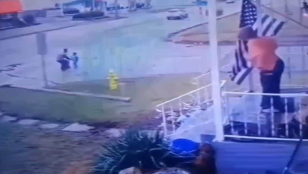 Viral video shows man rushing in time to save small kid from accident