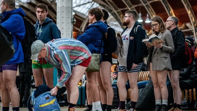 London Passengers Travel Without Pants for No Trousers Tube Ride