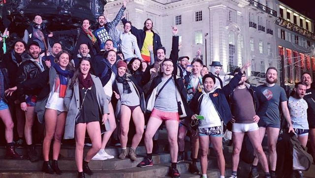 London commuters strip down walk around half suited and booted for No  Trousers Day  India Today