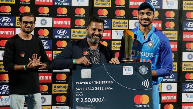 Axar Patel was adjudged Player of the series for his all-round effort over three matches. Sportzpics