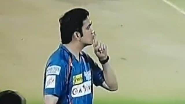 Watch: Gambhir’s ‘finger on lips’ gesture to RCB fans