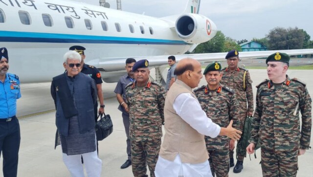 Jammu and Kashmir: Defence Minister Rajnath Singh visits Rajouri encounter spot, reviews situation Jammu and Kashmir: Defence Minister Rajnath Singh visits Rajouri encounter spot, reviews situation