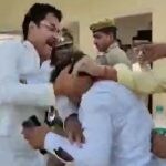 WATCH: Neta beating neta in the middle of a UP police thana