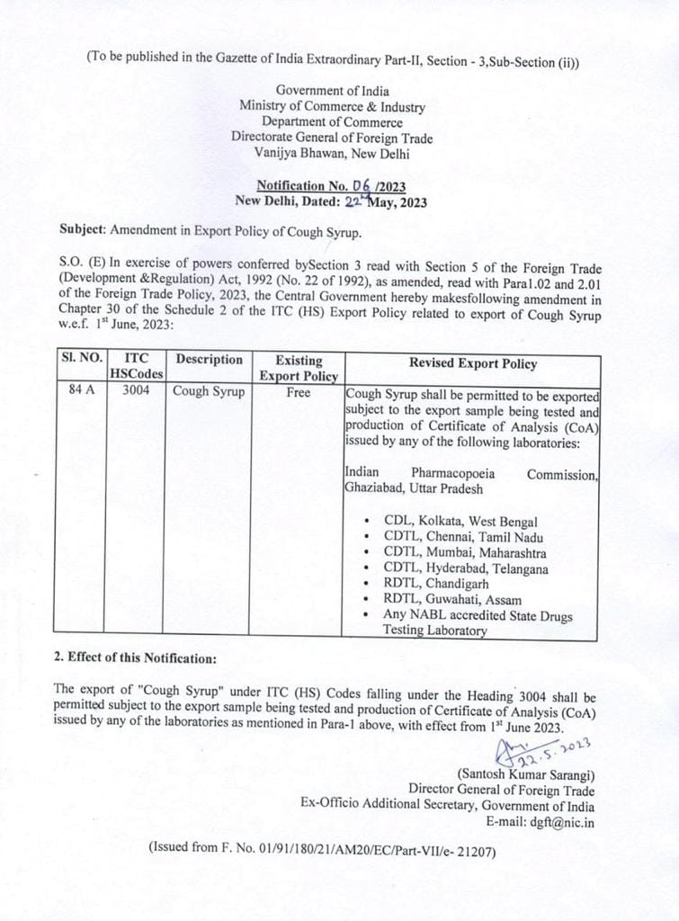 India imposes conditions for export of cough syrup, exporters need to ...