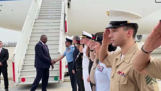 US Defence Secretary Lloyd Austin arrives in New Delhi, to hold talks with Rajnat Singh during visit