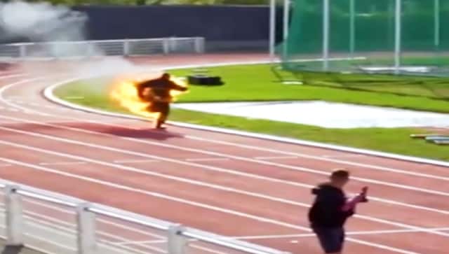 Jonathan Vero creates world record by completing fastest full body burn 100m sprint without oxygen