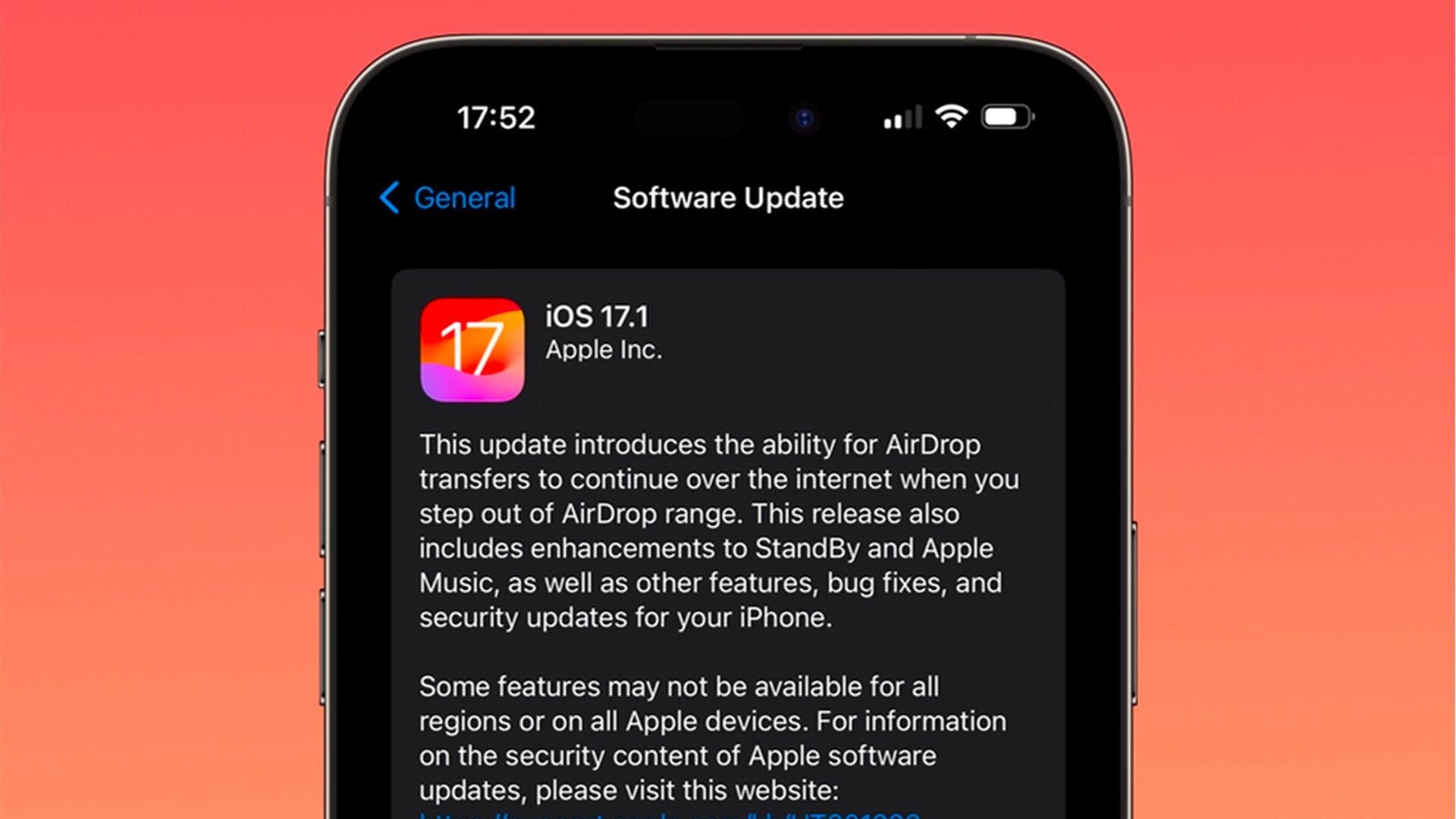 اپل iOS 17.1 را با بهبودهایی در AirDrop، StandBy و رفع باگ های اصلی به صورت عمومی منتشر کرد.
